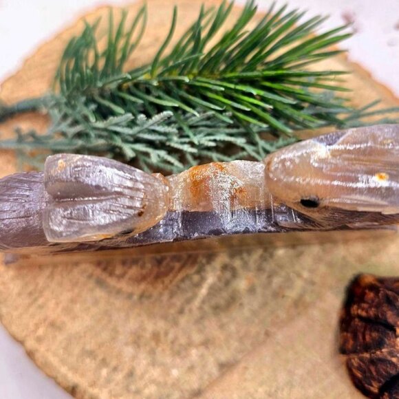 Nature Agate Slice Hand Carved Rabbit Pair On Hill 4.5" Figure - Picture 6 of 10